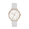 Michael Kors Pyper Lady Damenuhr roségold weiß Lederarmband