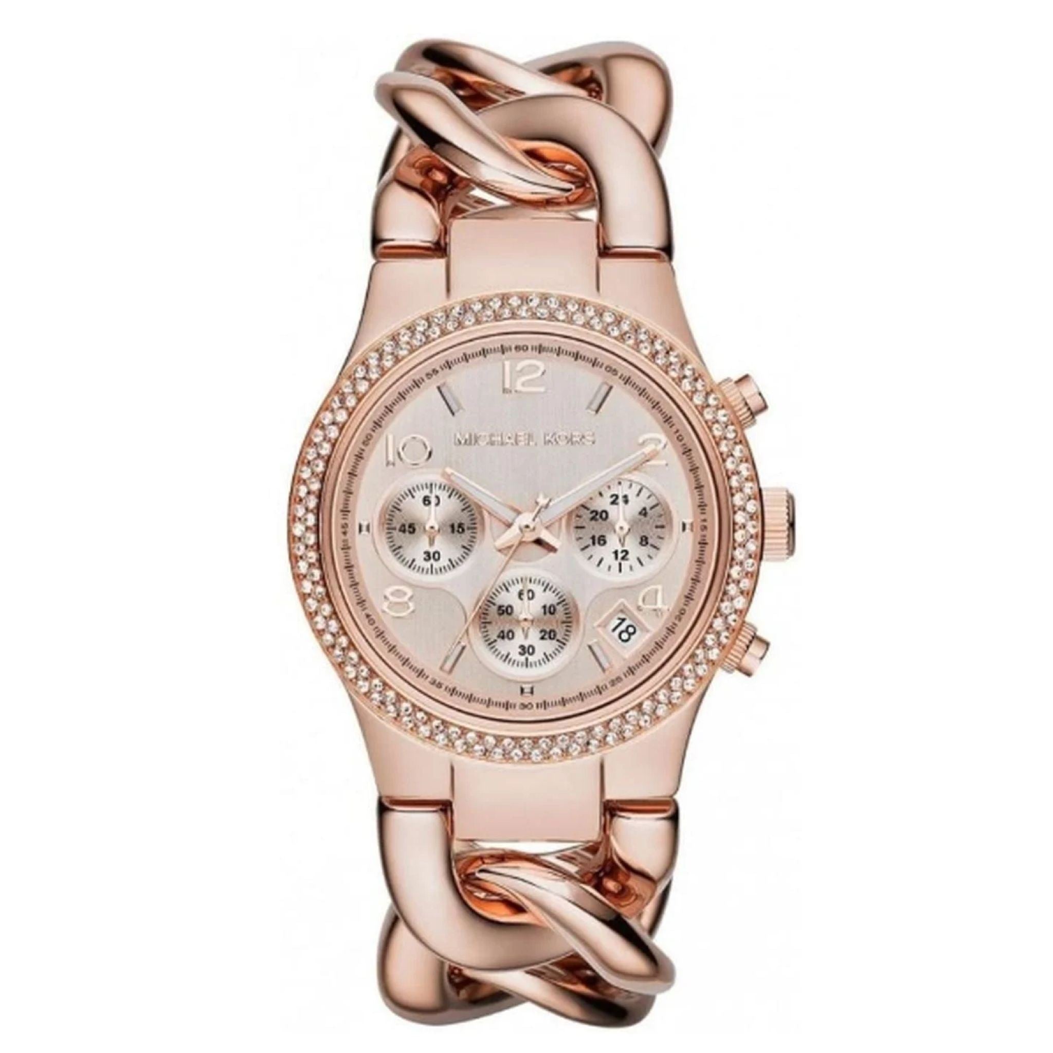Michael Kors Runway Twist Lady Damenuhr Chronograph roségold Edelstahl