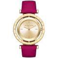 Michael Kors Averi Lady Damenuhr gold rot Lederarmband