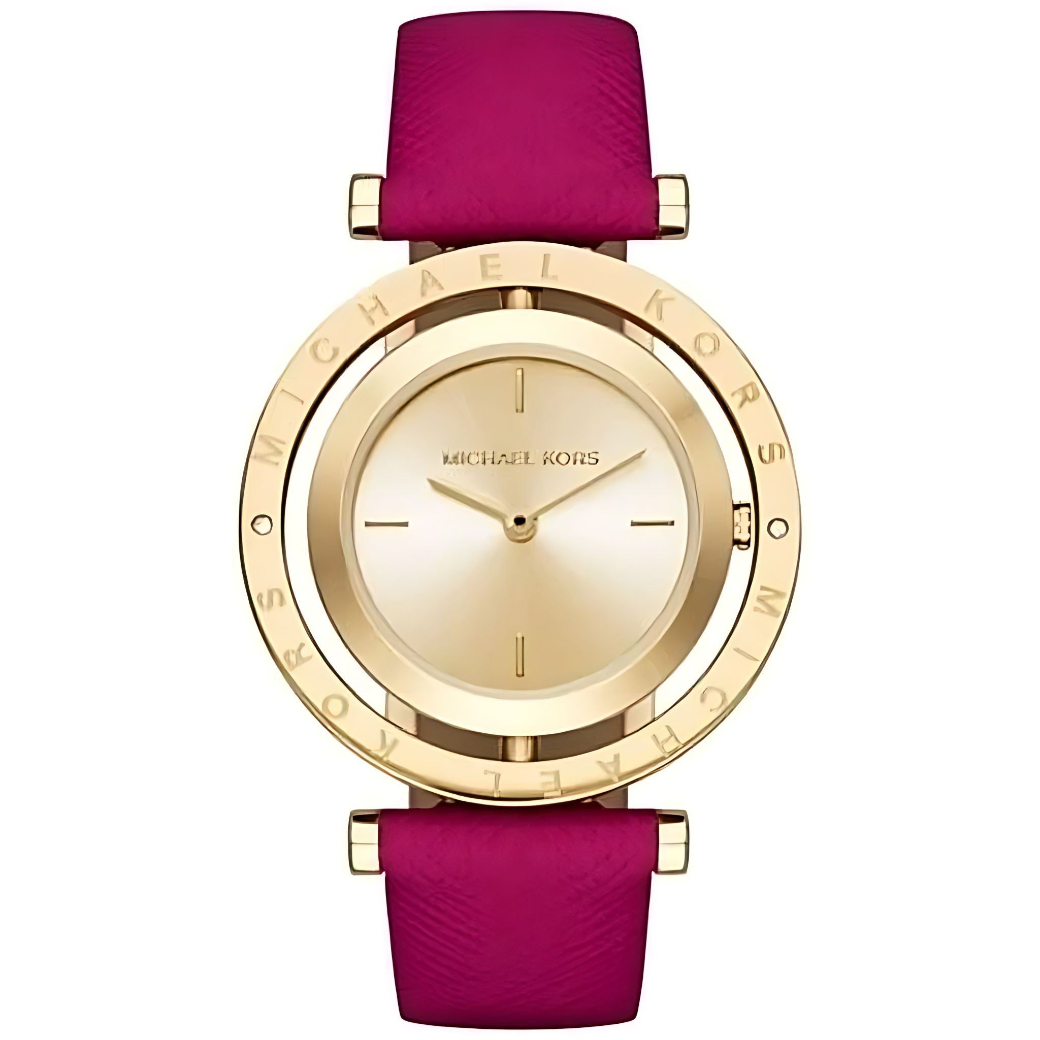 Michael Kors Averi Lady Damenuhr gold rot Lederarmband