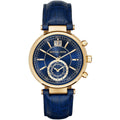 Michael Kors Sawyer Lady Damenuhr gold blau Lederarmband