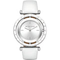 Michael Kors Averi Lady Damenuhr siber weiß Lederarmband