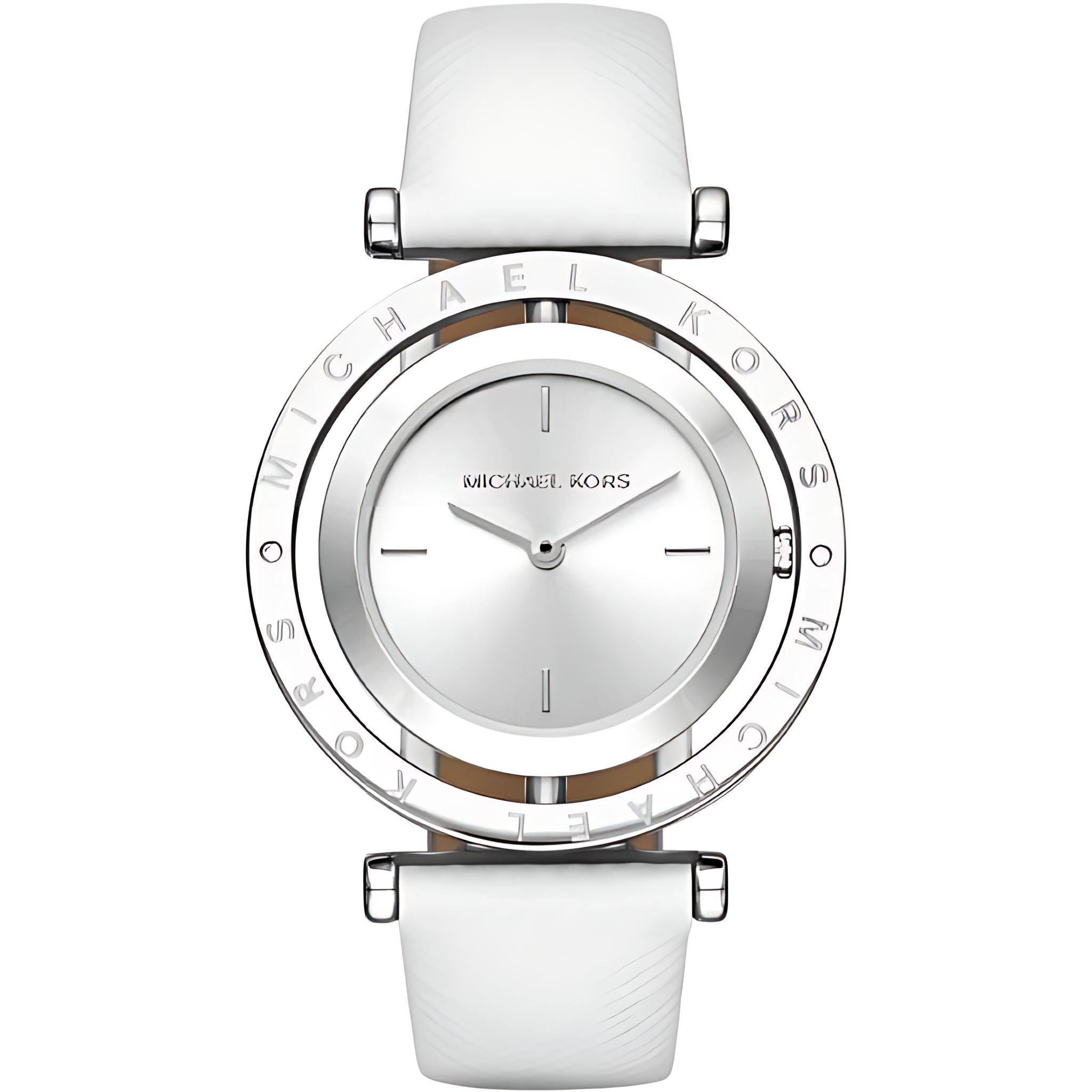 Michael Kors Averi Lady Damenuhr siber weiß Lederarmband