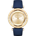 Michael Kors Averi Lady Damenuhr gold blau Lederarmband