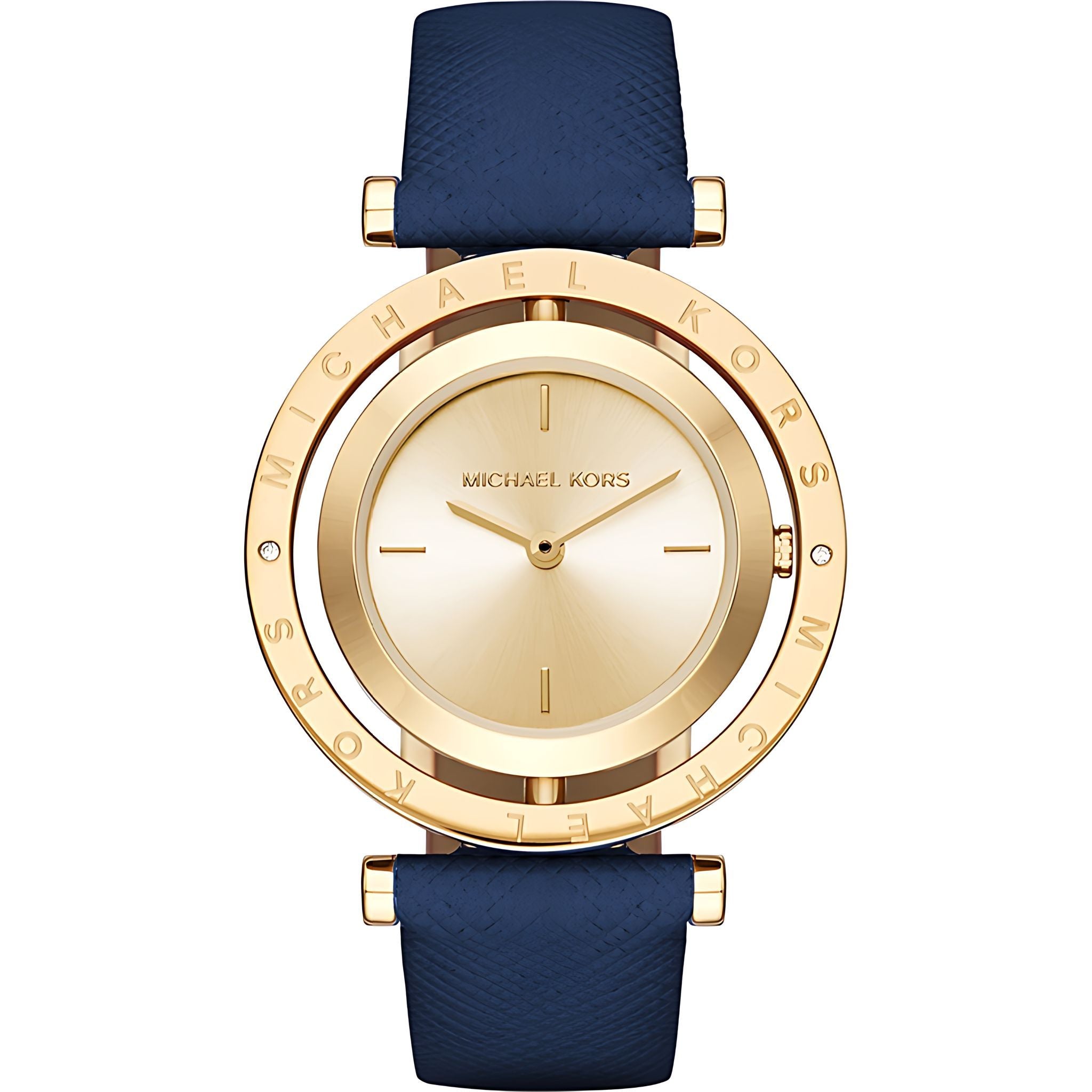 Michael Kors Averi Lady Damenuhr gold blau Lederarmband