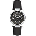 Michael Kors Damenuhr silber schwarz Lederarmband