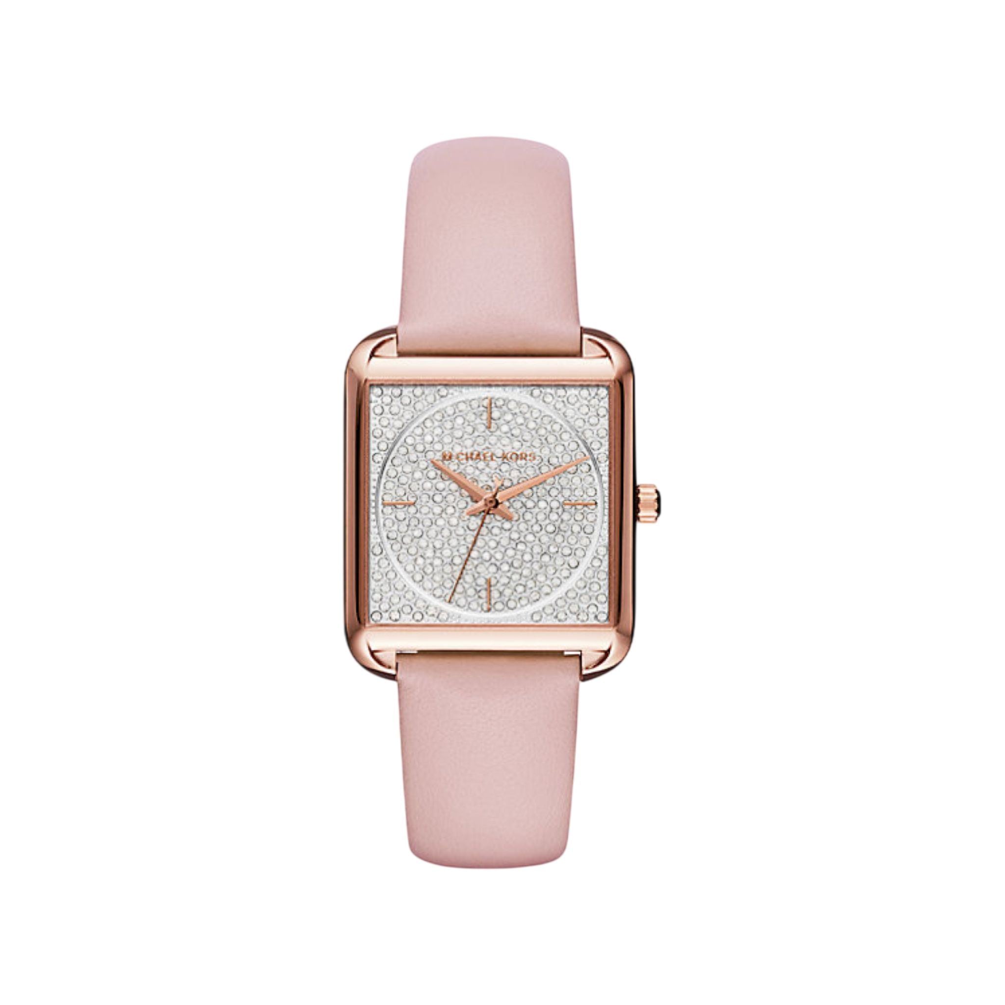 Michael Kors Lady Damenuhr roségold rosa Lederarmband