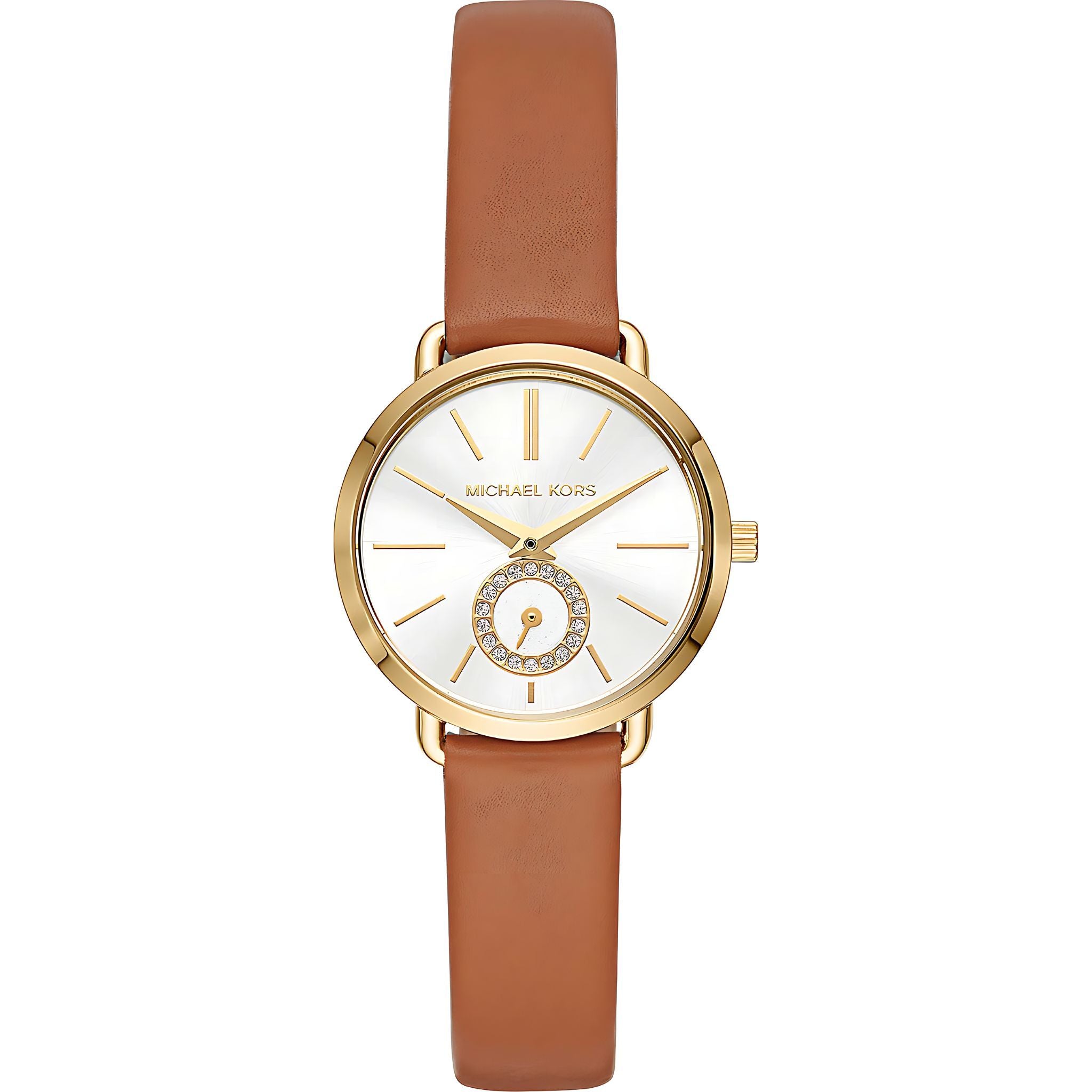 Michael Kors Portia Lady Damenuhr gold braun Lederarmband
