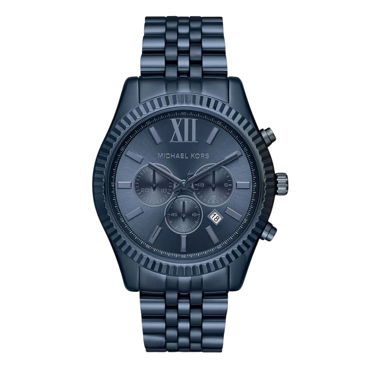 Michael Kors Lexington Herren Chronograph Blau Edelstahl MK8480