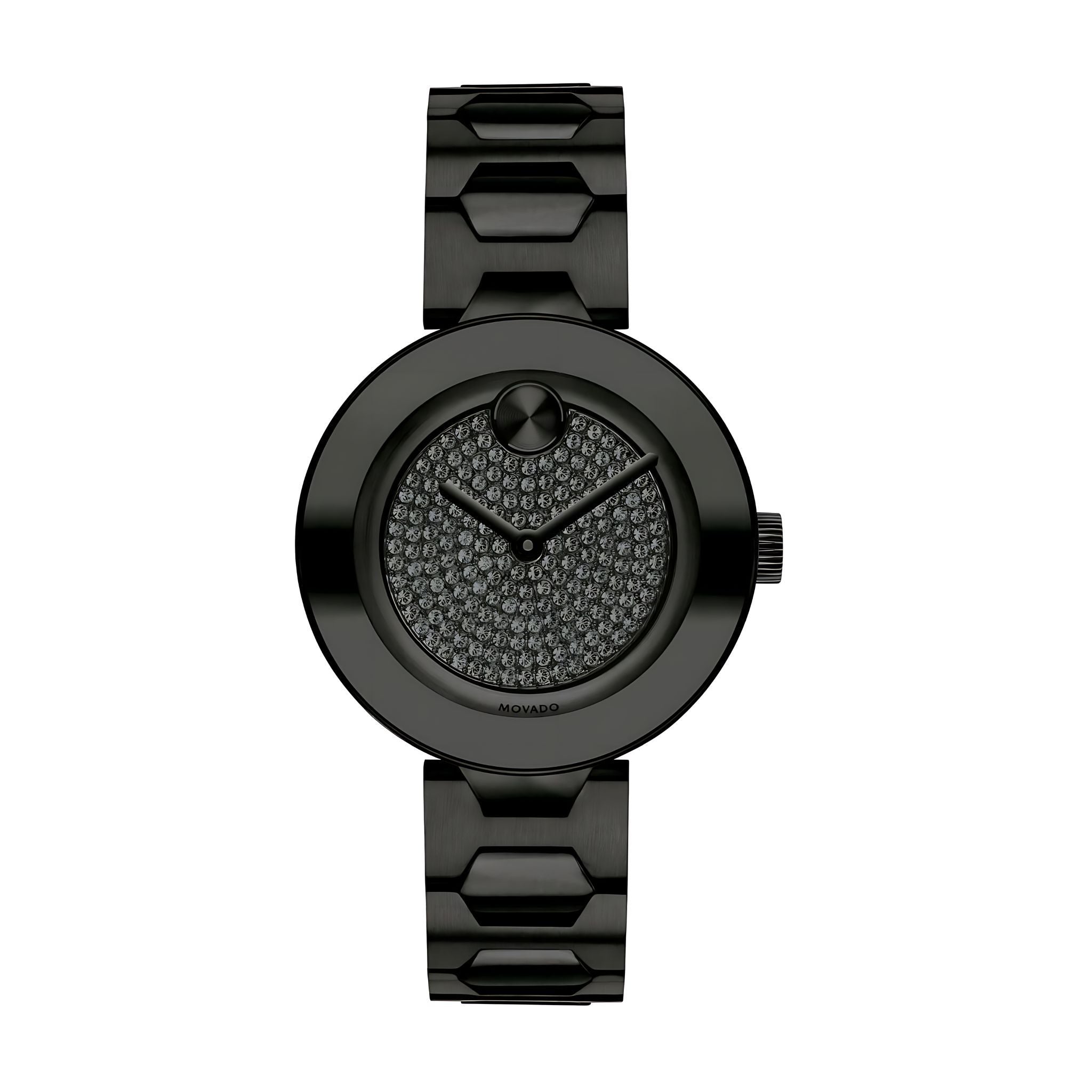 Movado Bold Damenuhr schwarz Edelstahl moderne Designer Uhr