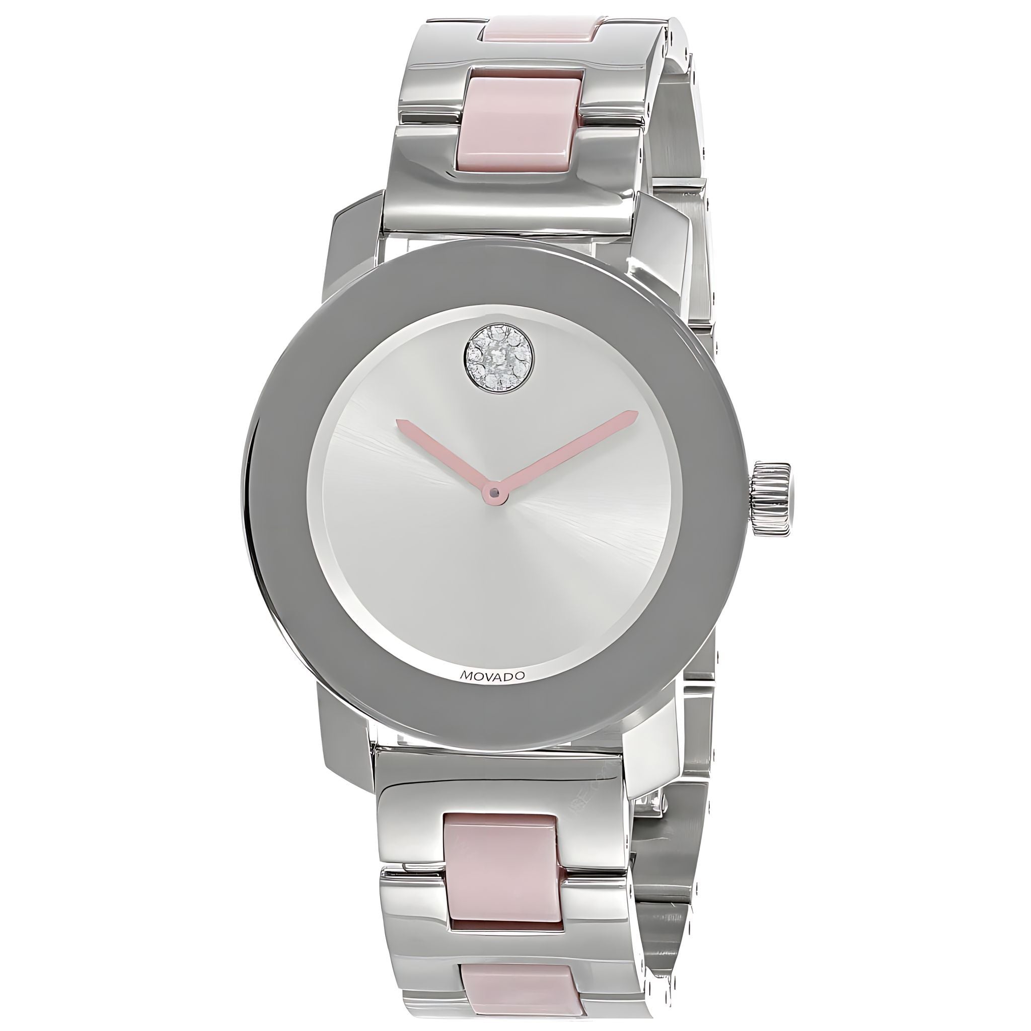 Movado Bold Damenuhr silber rosé Edelstahl