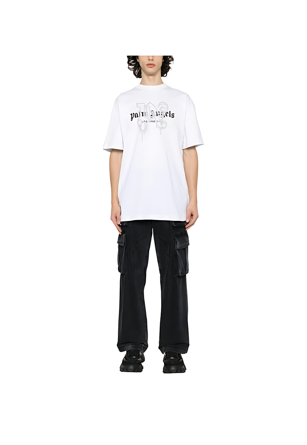 Palm Angels Los Angeles Monogram Print T-Shirt Weiß Herren