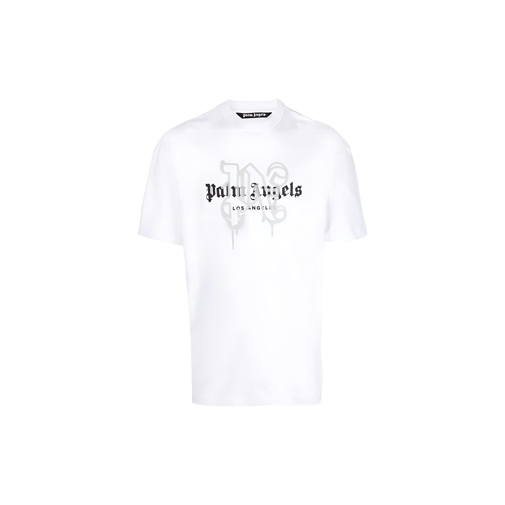 Palm Angels Los Angeles Monogram Print T-Shirt Weiß Herren