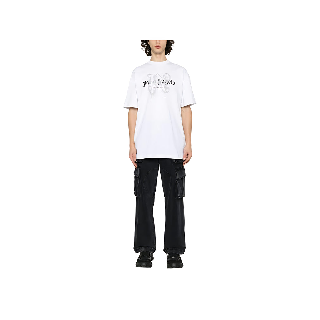 Palm Angels Los Angeles Monogram Print T-Shirt Weiß Herren
