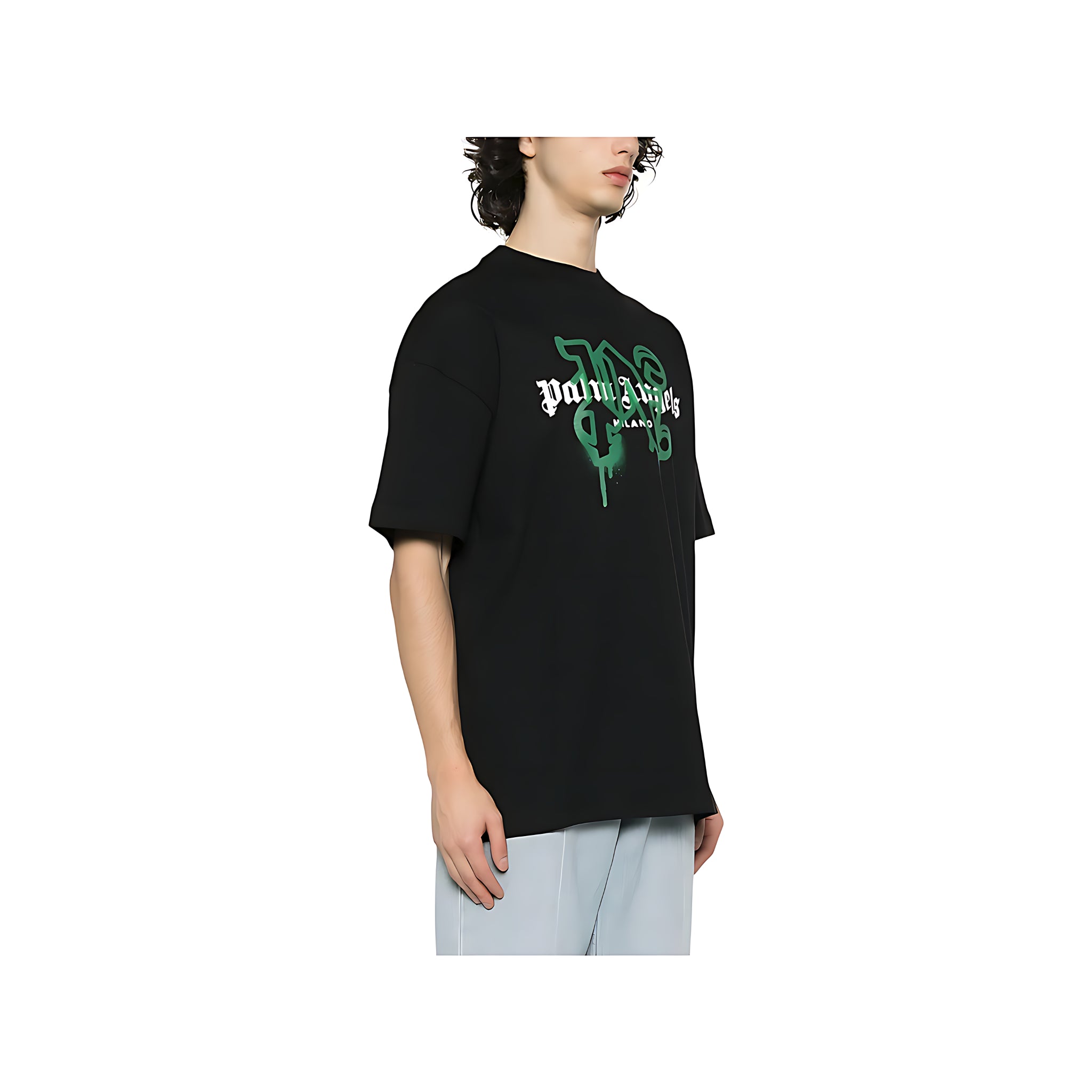 Palm Angels Milano Monogram Print T-Shirt Schwarz Herren