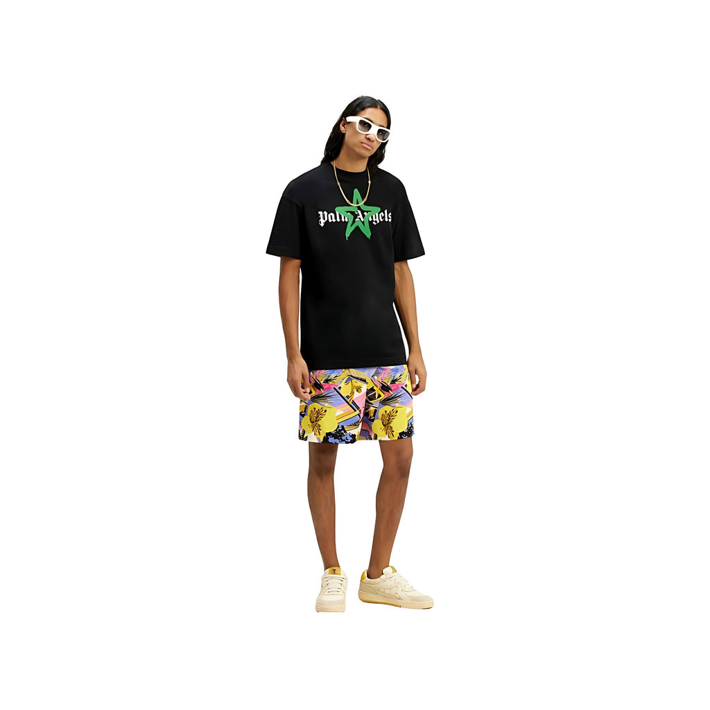 Palm Angels Sternmotiv Logo T-Shirt Schwarz Herren