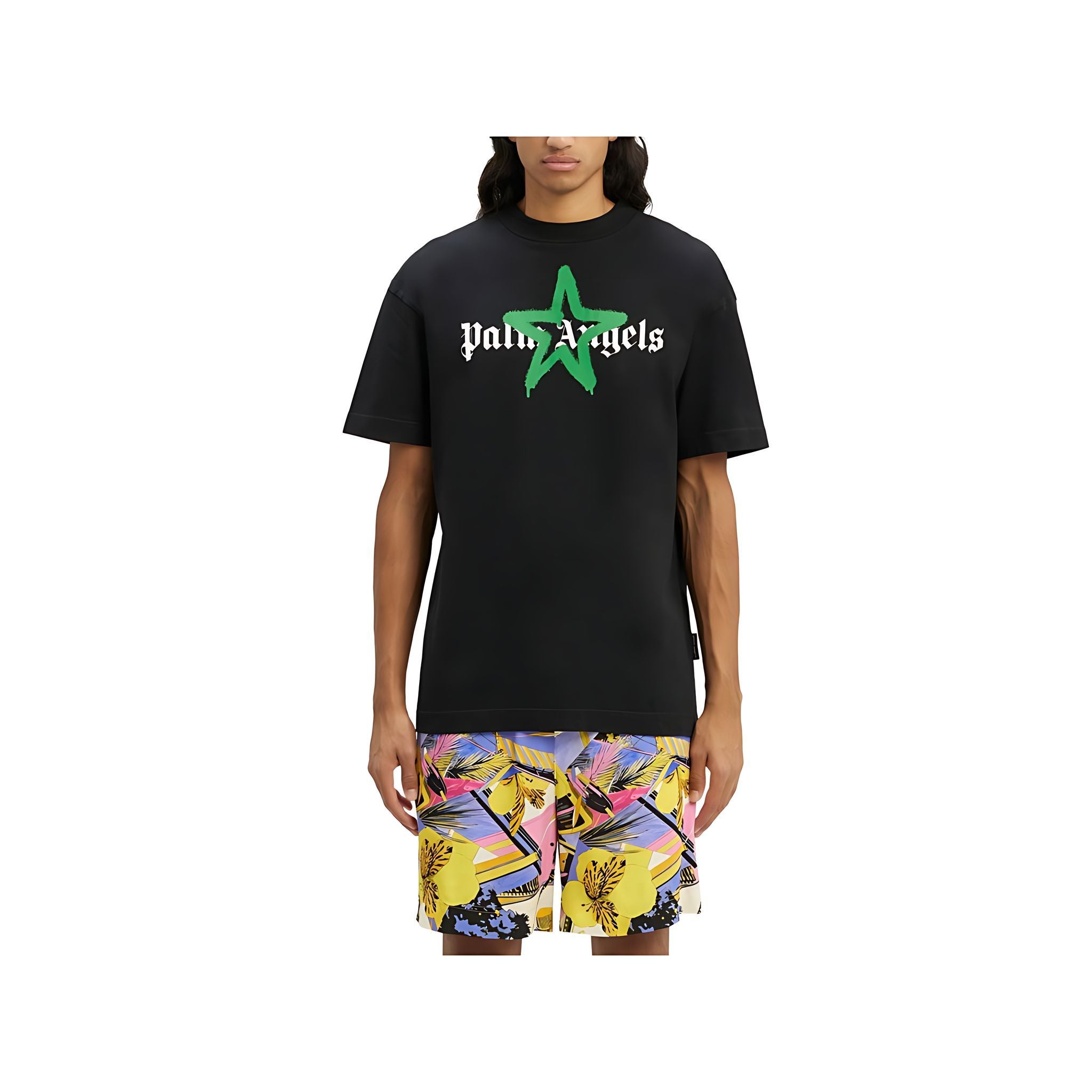 Palm Angels Sternmotiv Logo T-Shirt Schwarz Herren