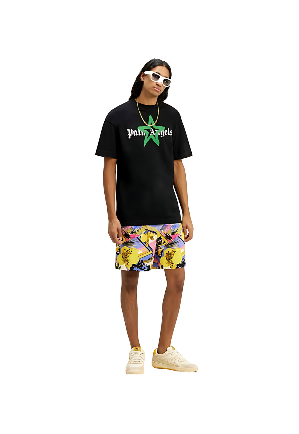 Palm Angels Sternmotiv Logo T-Shirt Schwarz Herren