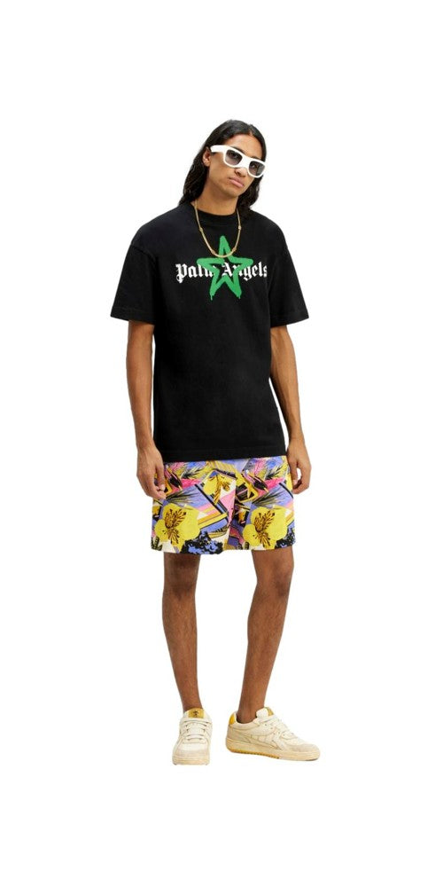 Palm Angels Sternmotiv Logo T-Shirt Schwarz Herren