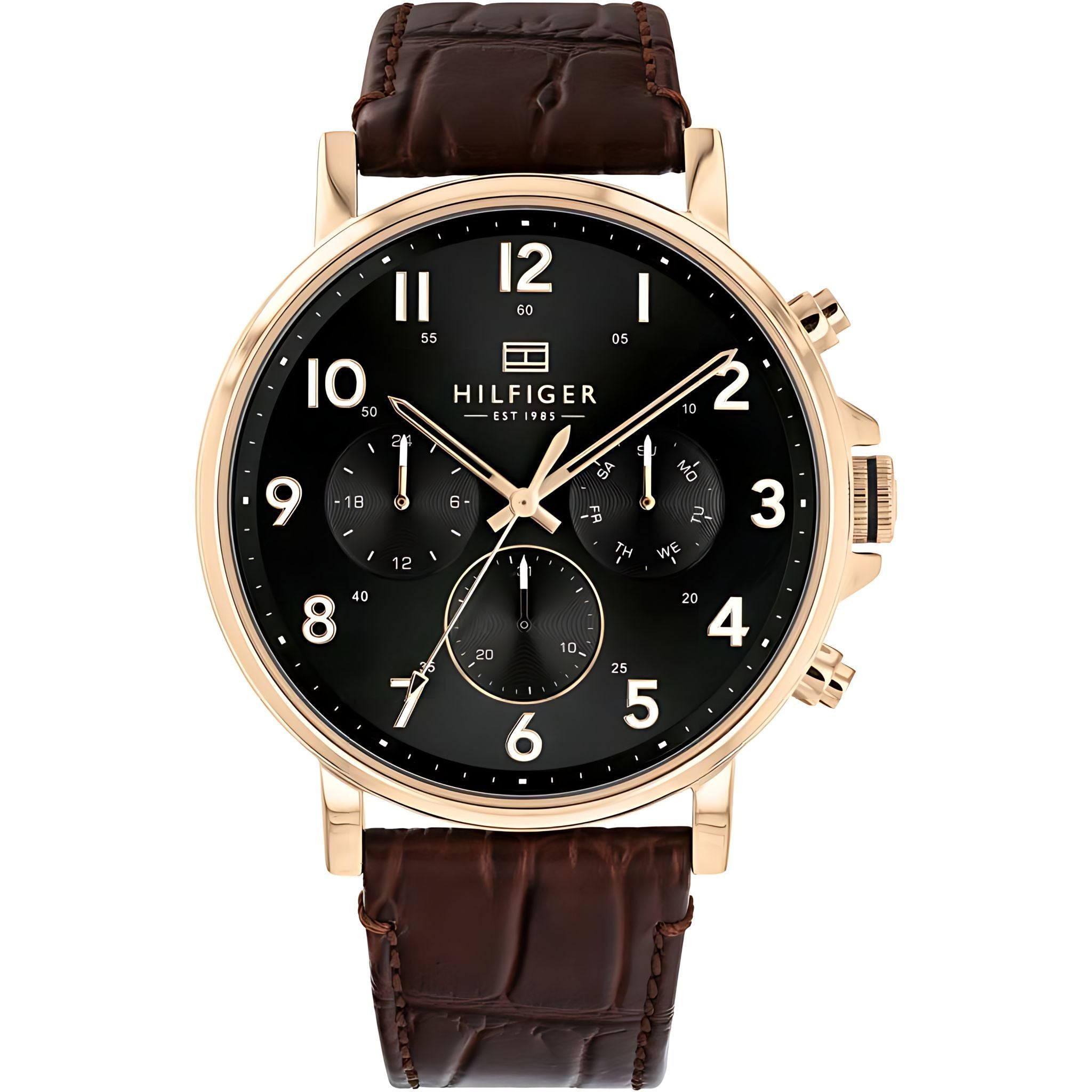 Tommy Hilfiger Daniel Armbanduhr roségold braun Lederarmband