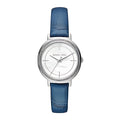 Michael Kors Cinthia Lady Damenuhr silber blau Lederarmband