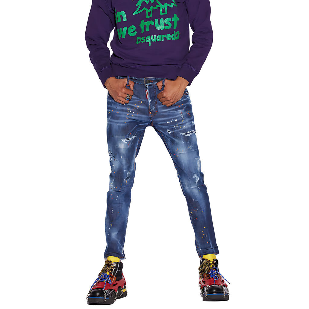 Dsquared2 Super Twinky Jeans Medium Autumn Leaves Wash Herren