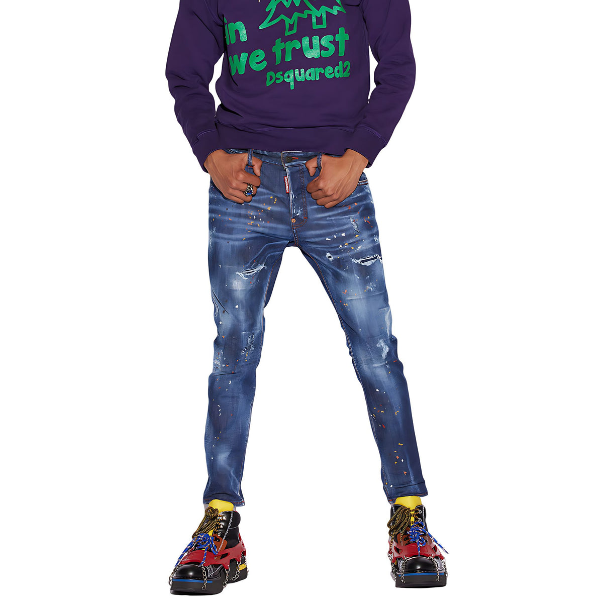 Dsquared2 Super Twinky Jeans Medium Autumn Leaves Wash Herren