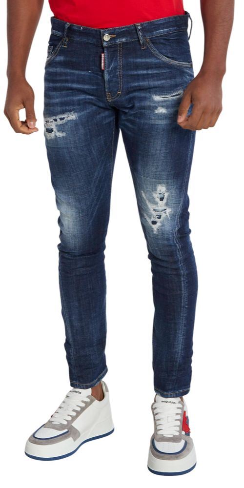 Dsquared2 1964 Distressed Blue Denim Jeans Herren