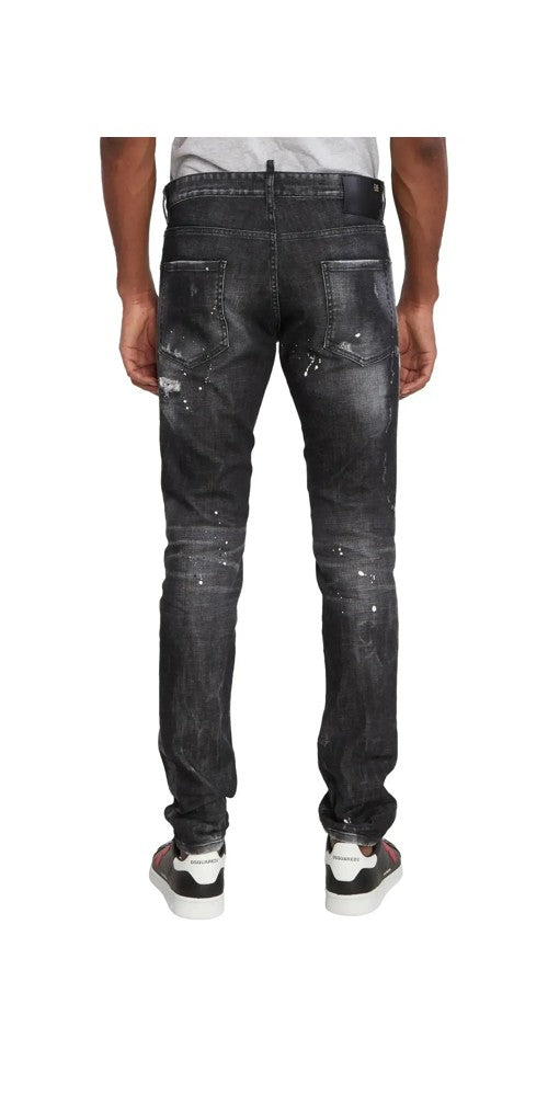 Dsquared2 Slim Fit Jeans im Distressed Look Schwarz Herren
