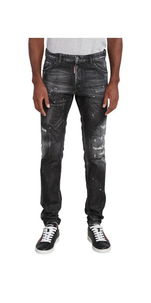 Dsquared2 Slim Fit Jeans im Distressed Look Schwarz Herren