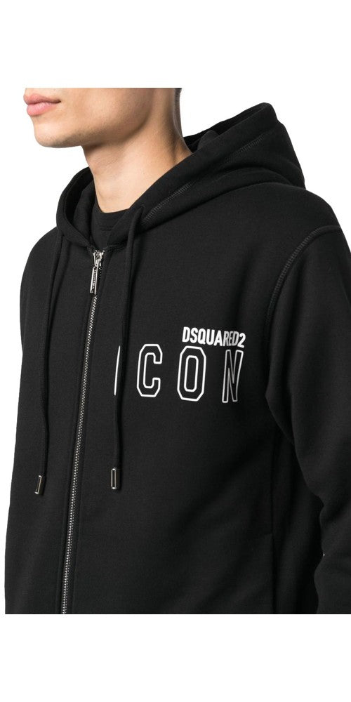 Dsquared2 Logo Print Kapuzenjacke Schwarz Herren