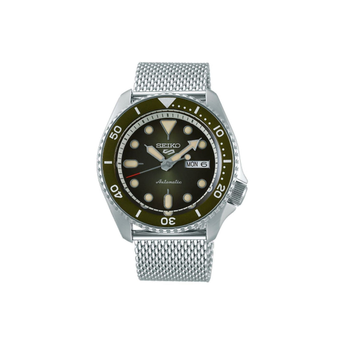Seiko 5 Sports Armbanduhr Silber Grün SRPD75K1