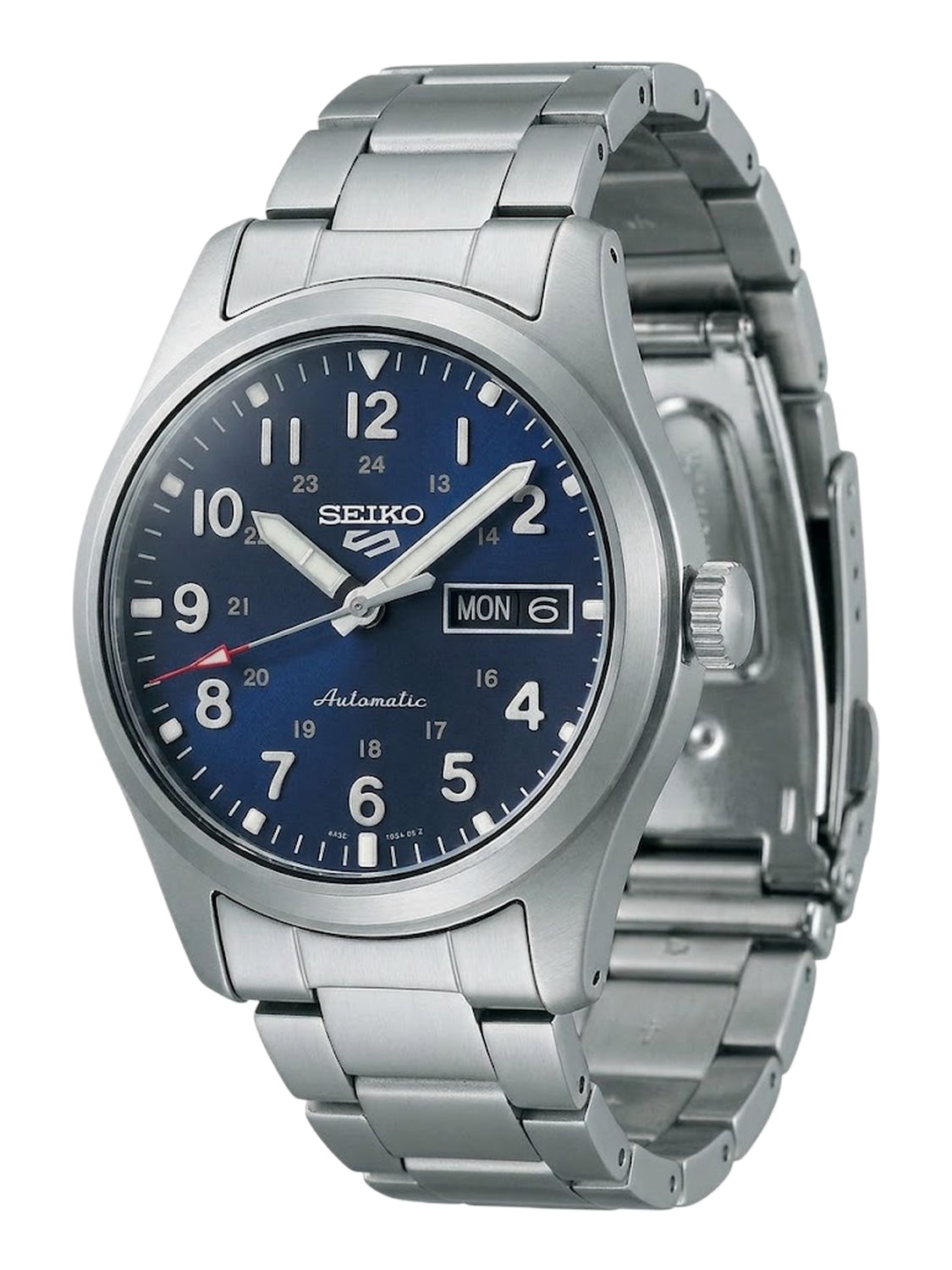 Seiko 5 Sports Herrenuhr silber blau Edelstahl SRPG29K1