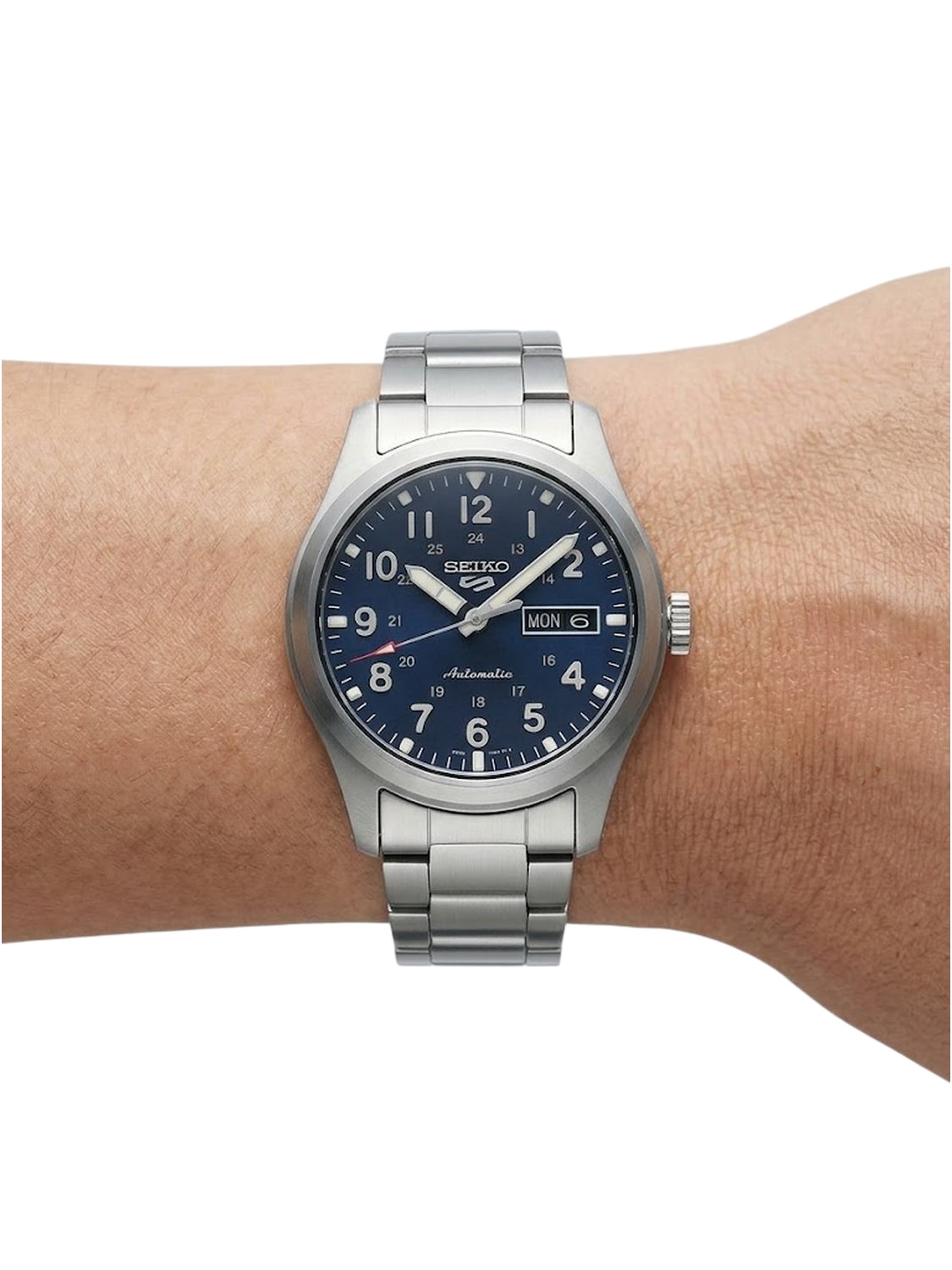 Seiko 5 Sports Herrenuhr silber blau Edelstahl SRPG29K1