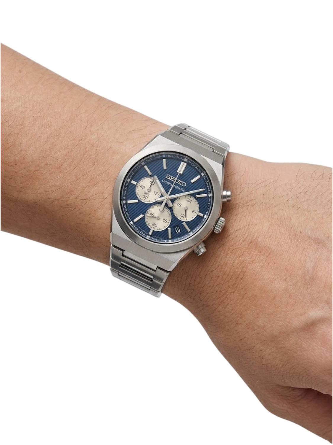 Seiko Conceptual Chronograph Herrenuhr silber blau SSB453P1