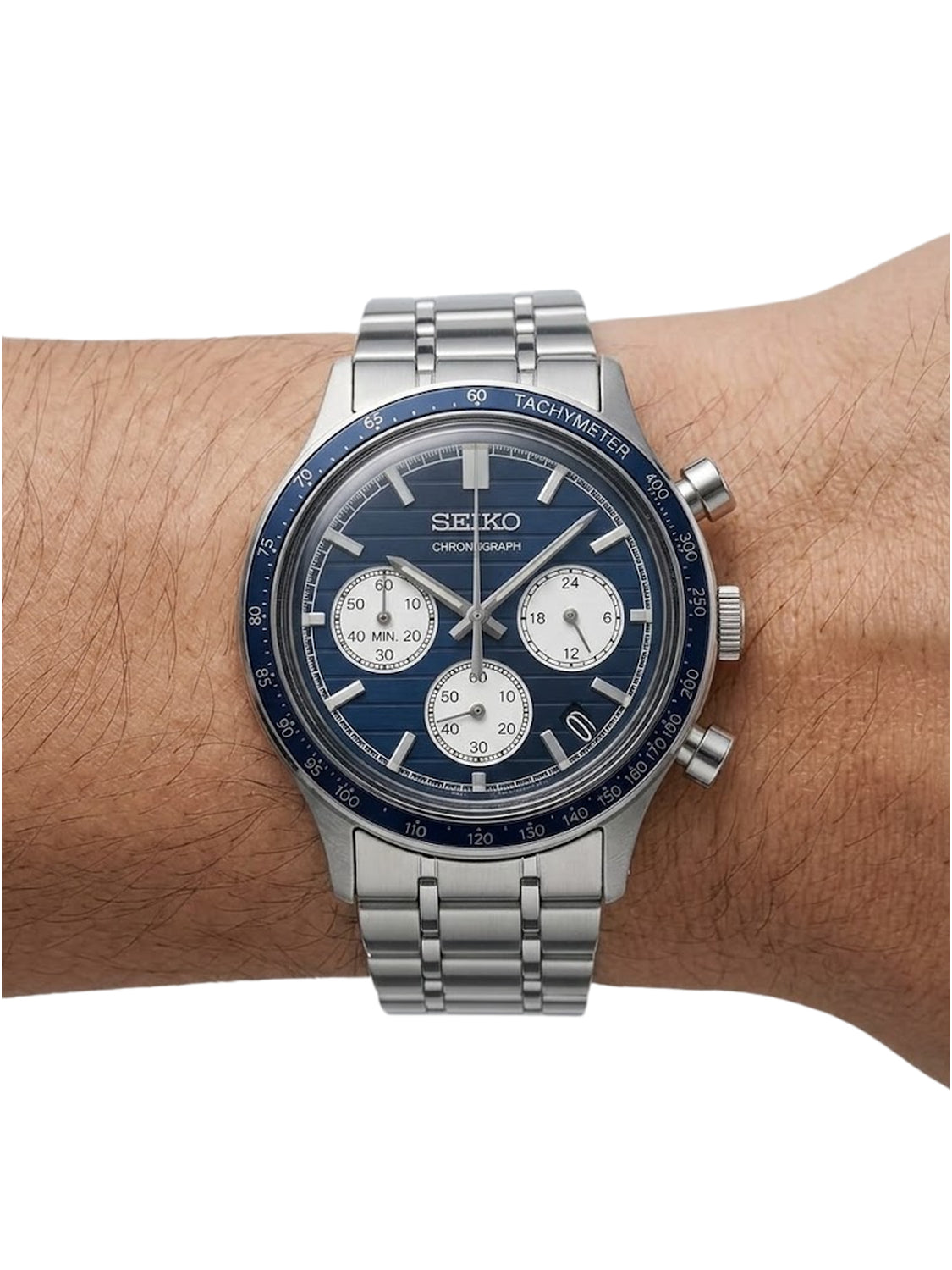 Seiko Conceptual Sport Chronograph Herrenuhr silber blau SSB477P1