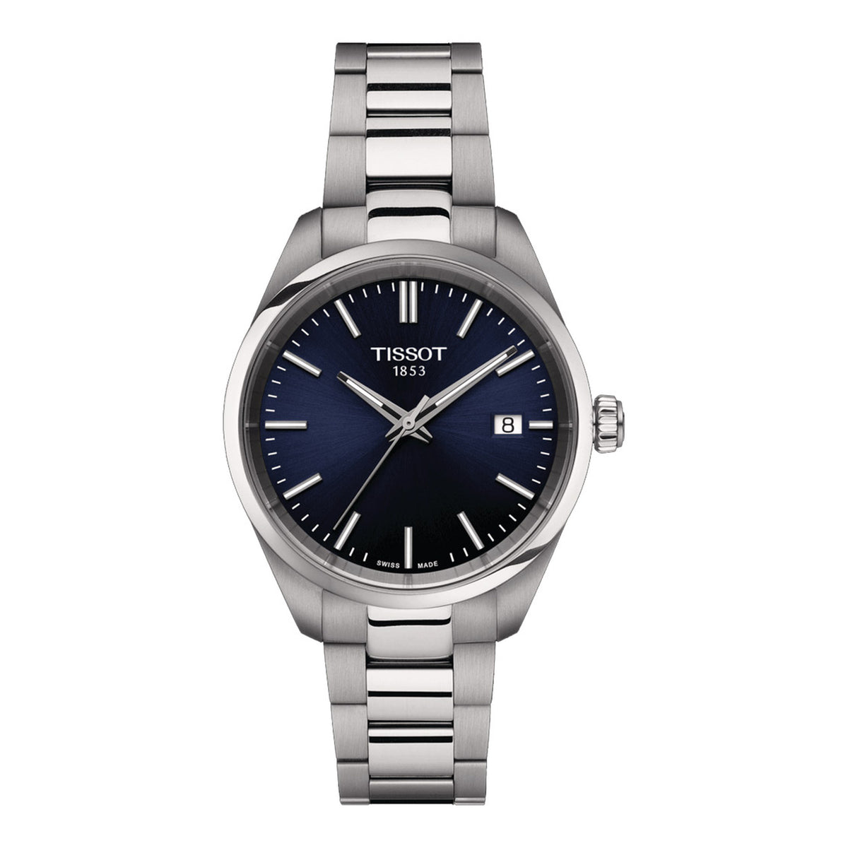 Tissot PR 100 34mm Silber Blau Damenuhr