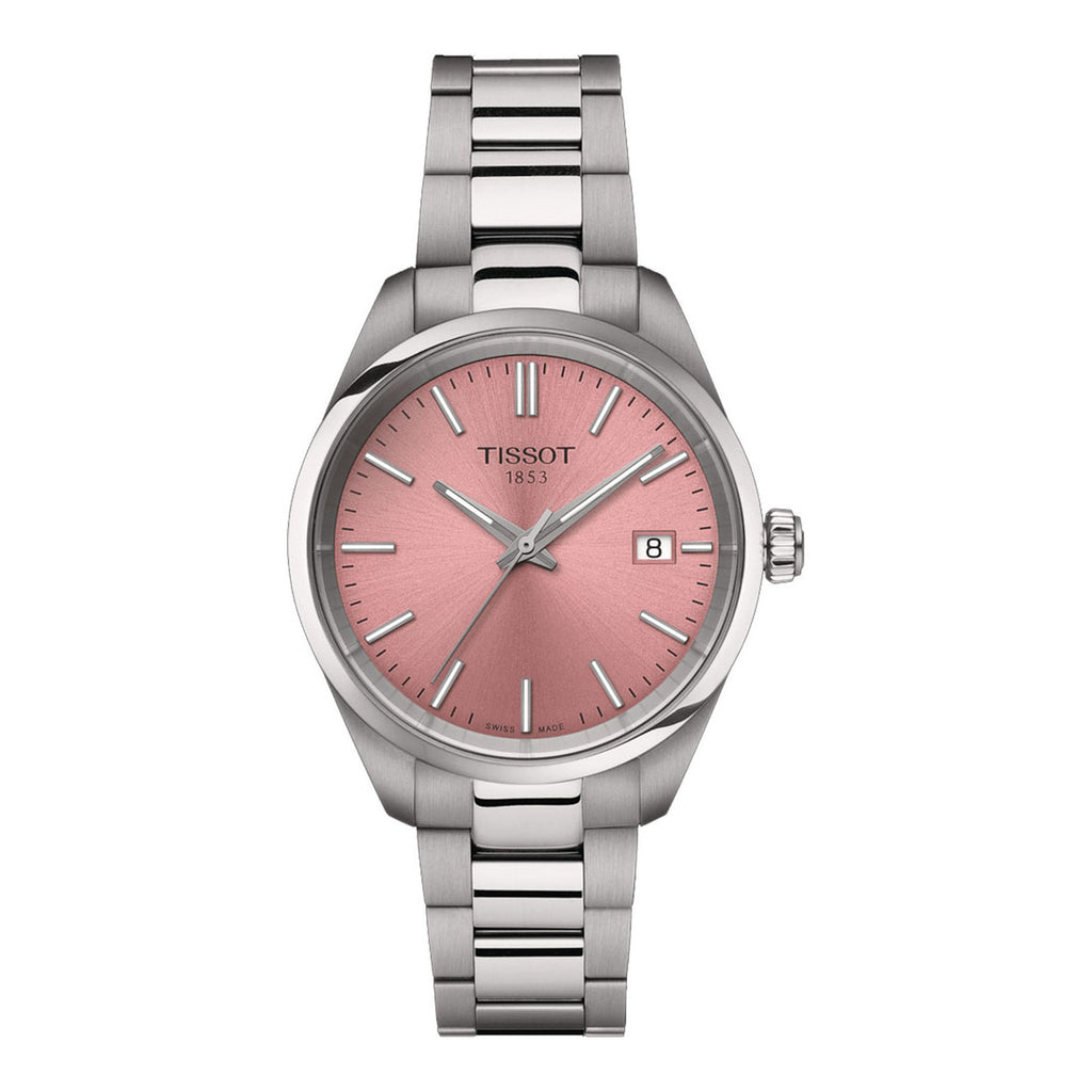 Tissot PR 100 34mm Silber Rosa Damenuhr