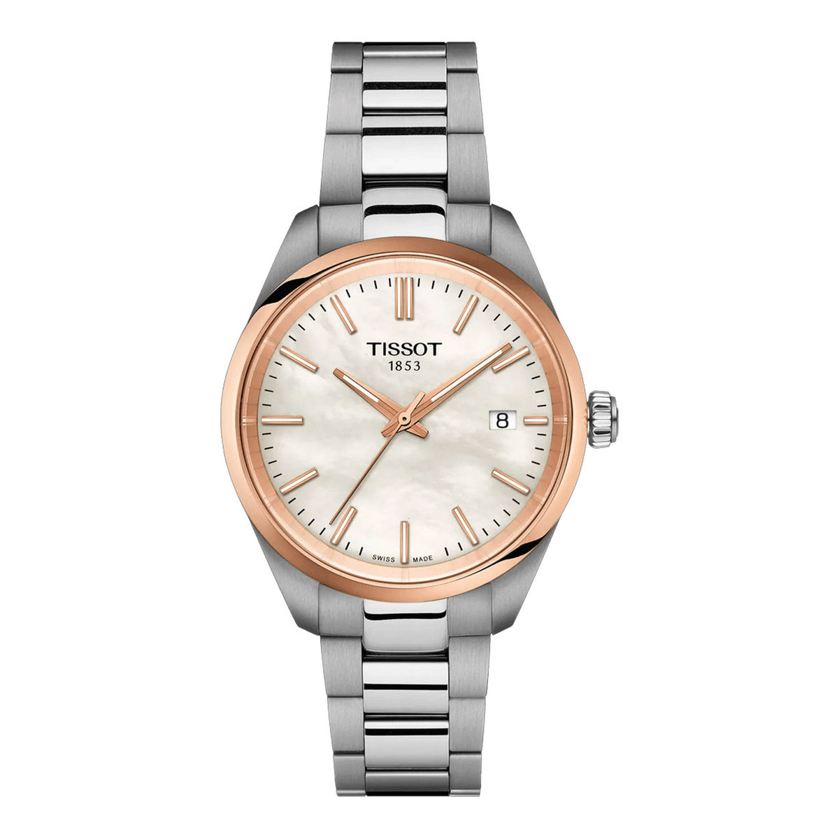 Tissot PR 100 34mm Silber Gold Damenuhr