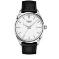 Tissot PR 100 Armbanduhr silber schwarz Lederarmband