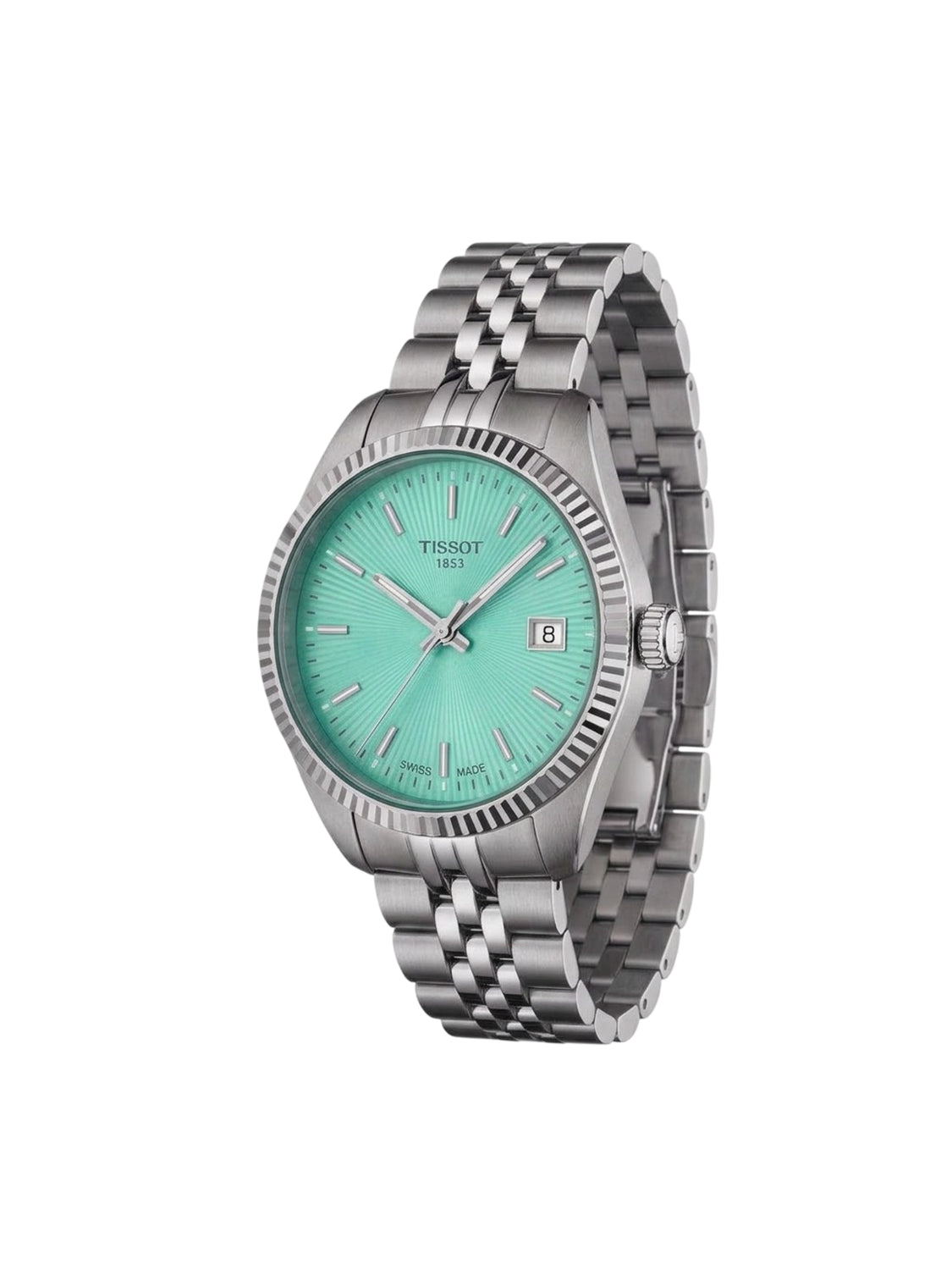 Tissot Ballade Damenuhr silber gruen Edelstahl T156.210.11.091.00