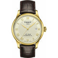 Tissot Le Locle Powermatic 80 Herrenuhr gold braun Lederarmband
