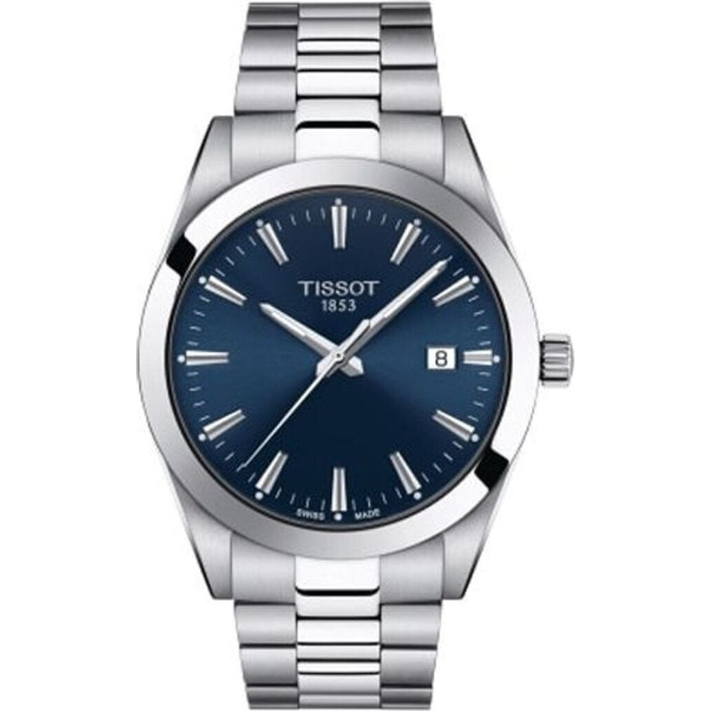 Tissot Gentleman Herrenuhr silber blau Edelstahl