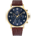 Tommy Hilfiger Daniel Armbanduhr gold braun Lederarmband