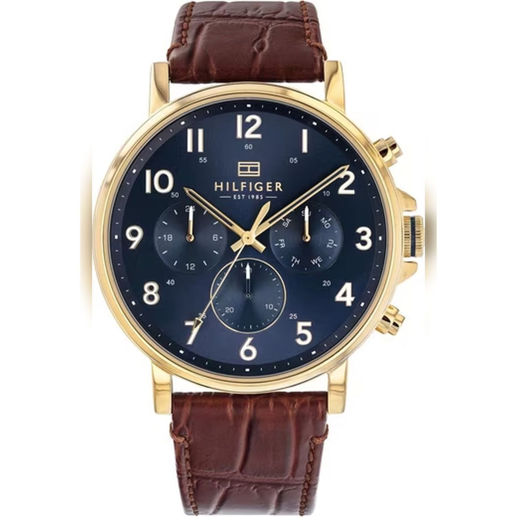 Tommy Hilfiger Daniel Armbanduhr gold braun Lederarmband