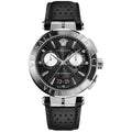 Versace Aion Chronograph Herrenuhr silber schwarz Lederarmband