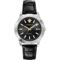 Versace Univers Automatik Herrenuhr Schwarz Leder