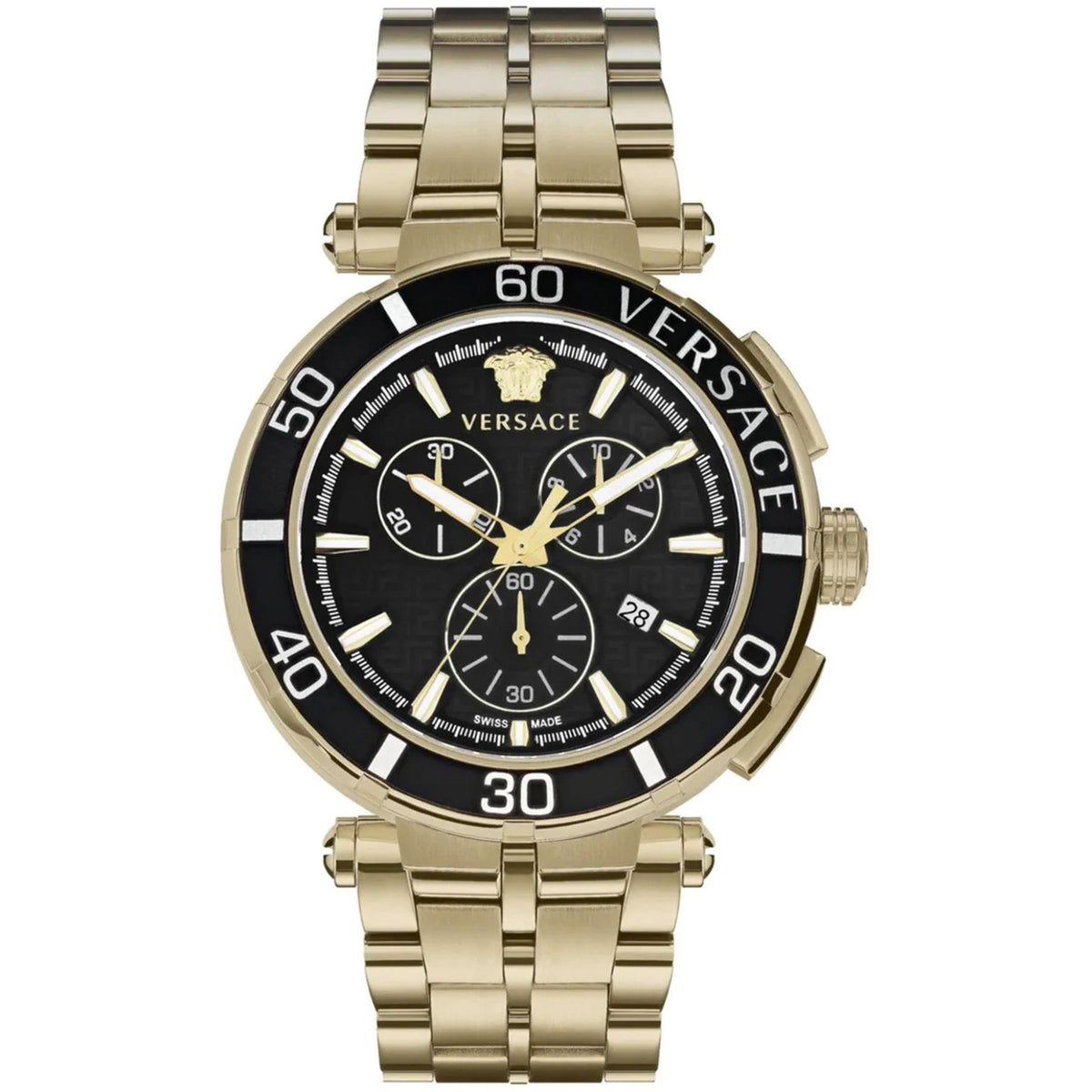 Versace Greca Chrono Herrenuhr gold schwarz