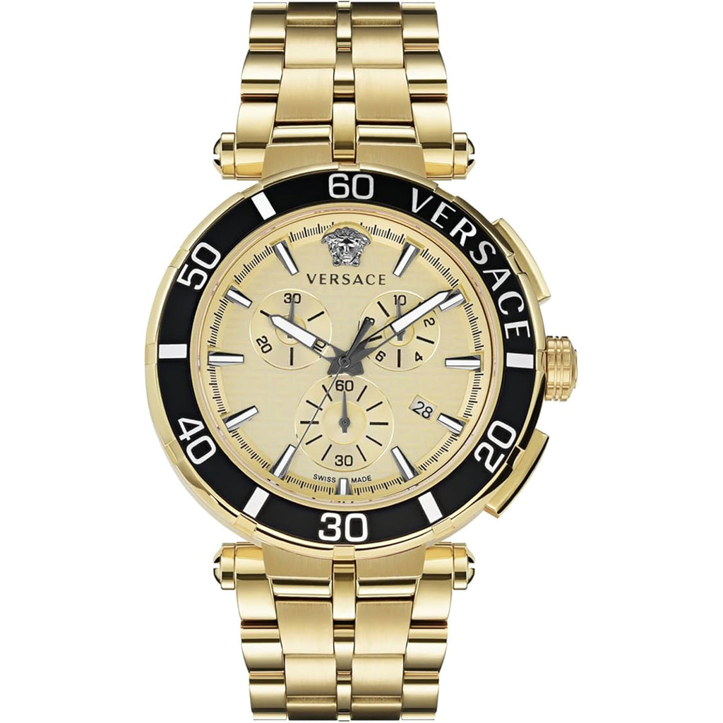 Versace Greca Chrono Herrenuhr gold schwarz