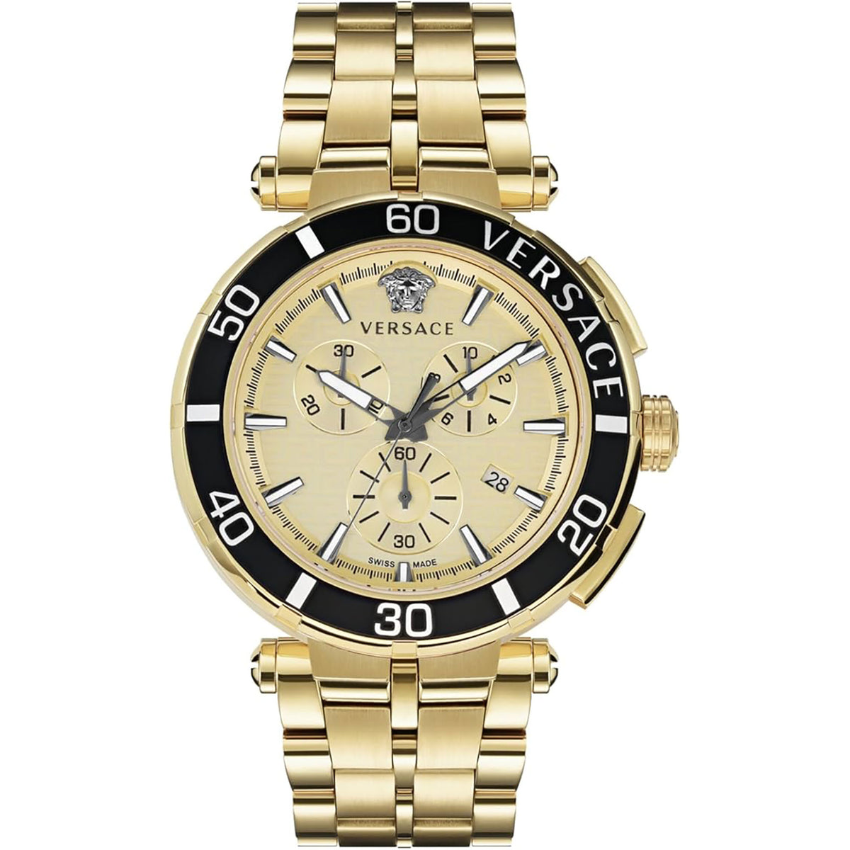 Versace Greca Chrono Herrenuhr gold schwarz